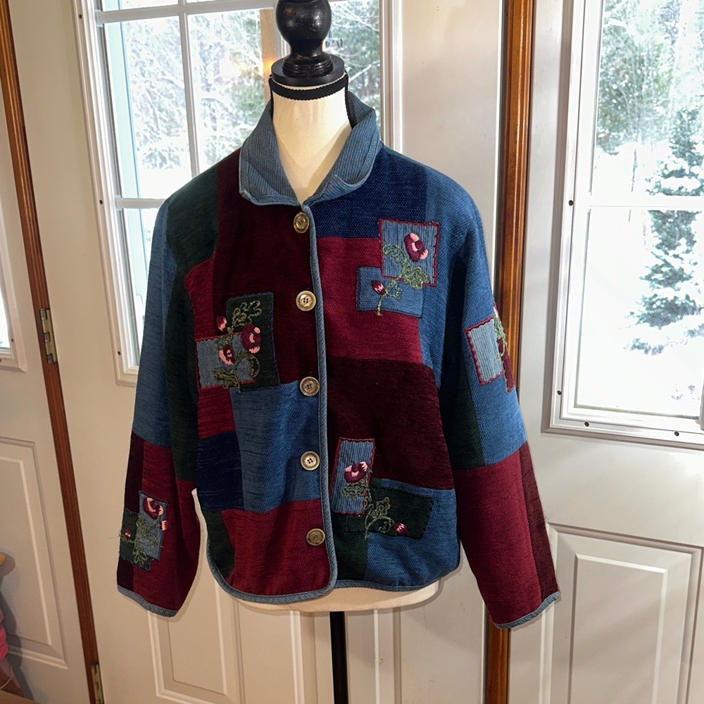 Vintage Koret City Blues Embroidered Patchwork Jacket